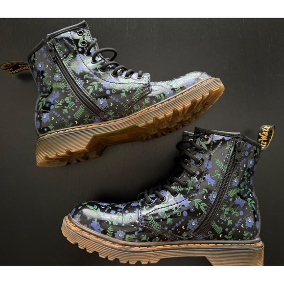 Dr Martens Shoes - Dr Martens 1460 Pascal Mystic Floral Combat Boots Women US 5 Black Dark Gothic